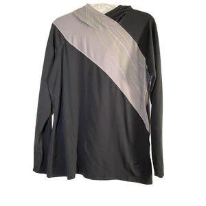 Mountain Hardwear Womens Large Hoodie Sun Shirt Black Grey OL4203 Long‎ Sleeve